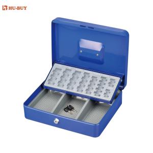Quality Modern Antitheft Metal Cash Box Euro Money Safe With Removable Coin Tray wholesale