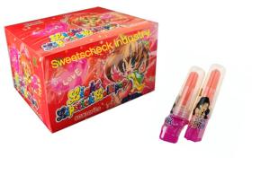 Quality High Grade LED Light Up Candy Lipstick Shape Lollipop Fruit Flavor For Kids wholesale