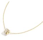 Micron Pave Cubic Zirconia Pendant 18K Gold Circle Necklaces For Women