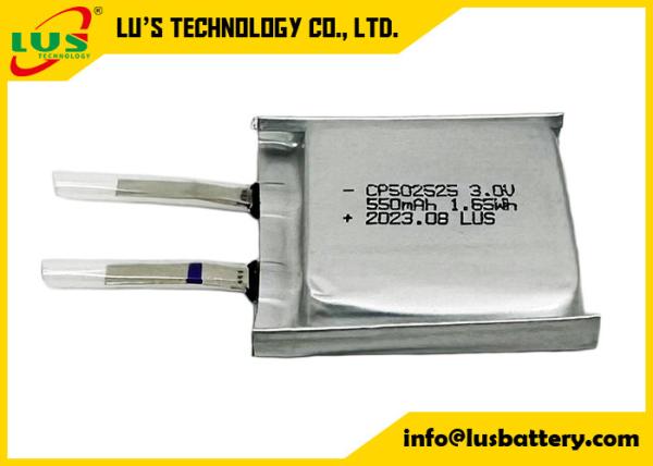 LiMnO2 Ultra-Thin Cell 3V CP502525 Battery Soft Pack Battery CP502525 3v 550mAh