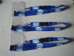 Quality Wholesale Imprint polyester id badge lanyard with clear card pouch, polyester id lanyard, wholesale