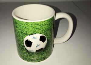 Quality 3D Relief Logo Decal Football Ceramic Novelty Mug LFGB wholesale