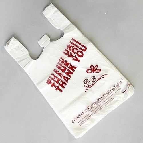 T Shirts Carry-out Thank You Bags 11.5" X 6.25" X 21" , Black colour , HDPE material