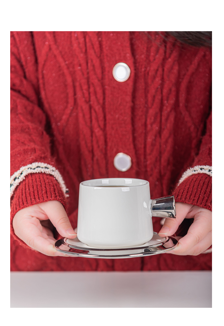 Cute Porcelain Tea Cup Set With Spoon Sustainable Ceramic Coffee Cup And Saucer Set