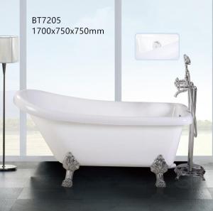 Quality Classic Bathroom Acrylic Freestanding Tub With Legs Solid Surface Wear Resistance wholesale