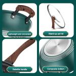 Non Stick Kitchen Wok Pan With Comfortable Wooden Handle