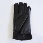 Winter Thicken Sheep Wool Lined Gloves Ladies Lined Leather Gloves Black Color