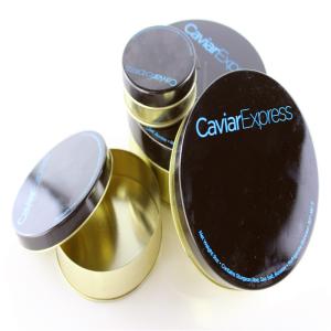 Quality Rubber band Caviar Tins ,30g 50g 100g 250g 500g Caviar empty caviar tins wholesale