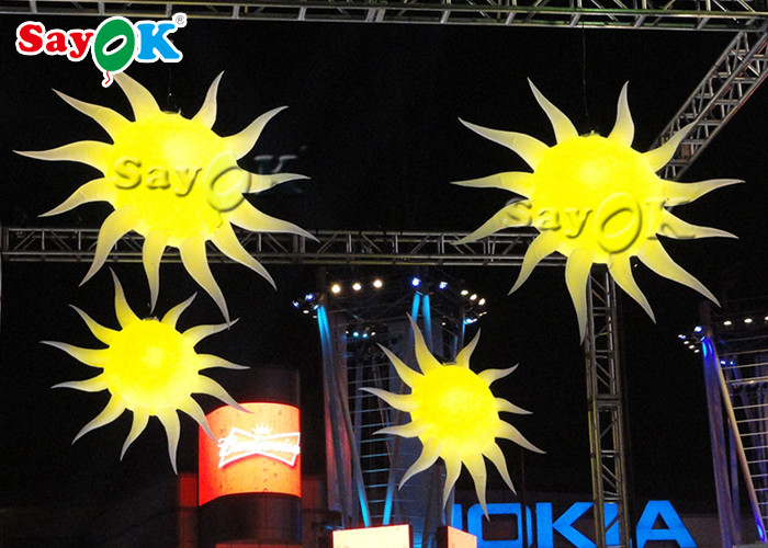 Cute 190t Oxford Cloth Hanging LED Inflatable Star For Outdoor Event