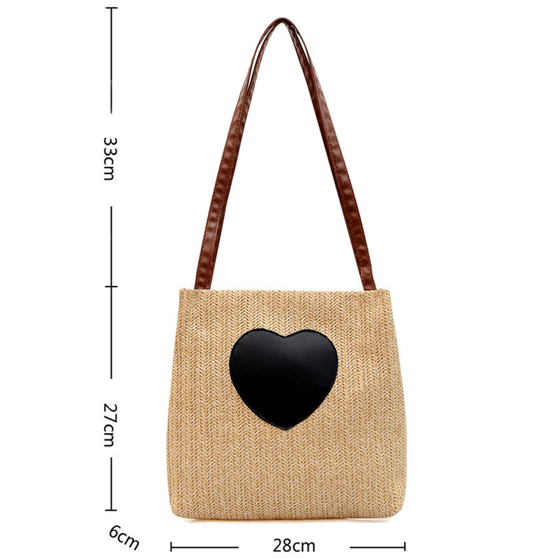 Female Portable Straw Woven Bag Beach Large Capacity Ins Single Shoulder Bucket