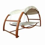 Outdoor Furniture 325cm Length Wooden Garden Hammock Polyester Awning Double