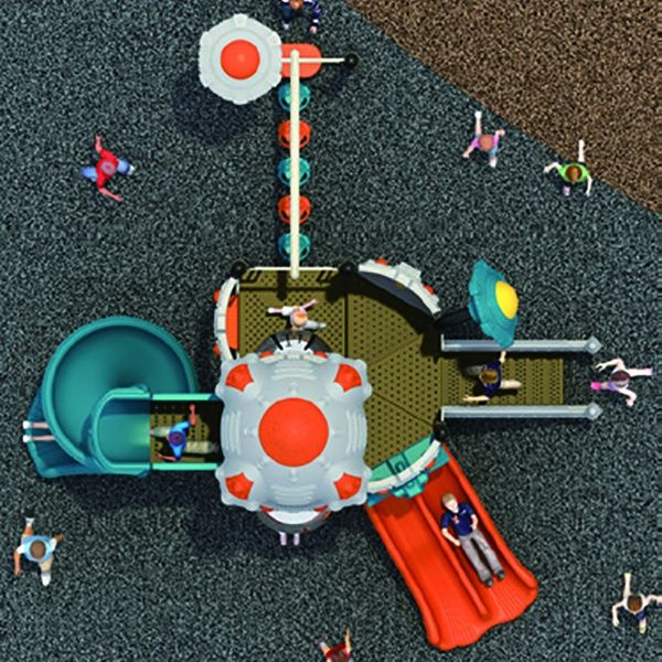 Shopping Mall Plastic Playground Slide Professional Design Non Fade Color