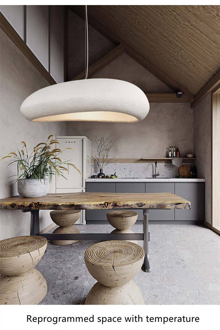 Nordic Wabi Sabi Restaurant LED Pendant Light Lustre Living Room Chandelier(WH-VP-174)