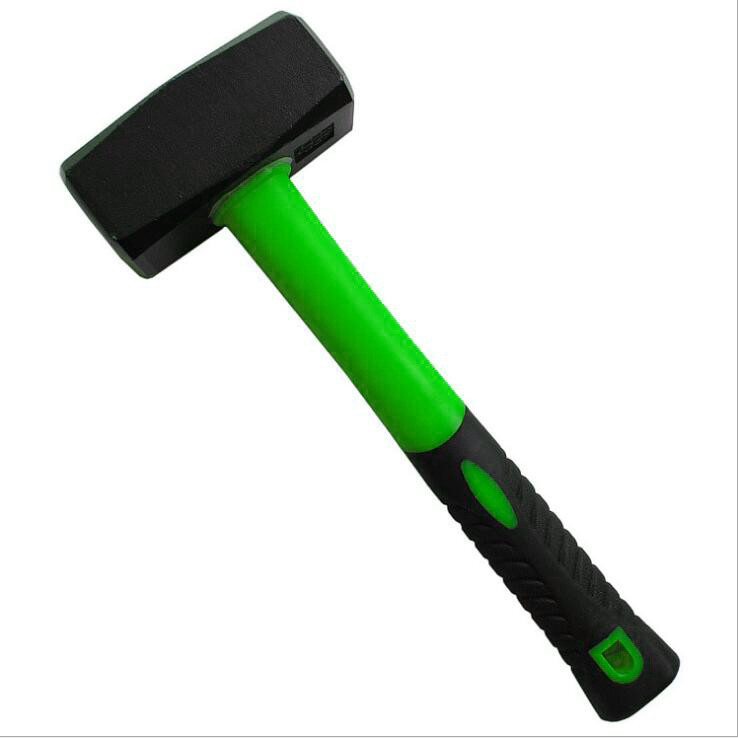 Stoning hammer(XL-0063) with painted surface, color rubber handle and durable quality