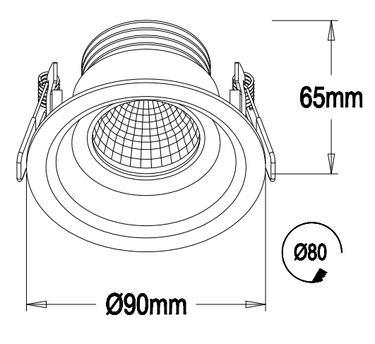 Natural White 3W 270LM CITIZEN COB LED Downlight With SAA&TUV Certificate