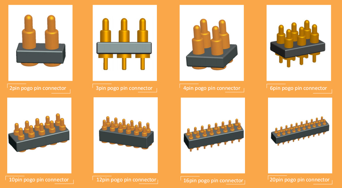 2.0mm  pitch 20pin through hole pogo pin connector with 2.5mm height housing 3