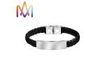 13g Plait Grain Braided Leather Bracelet Engraved
