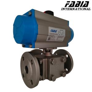 Quality High-pressure Pneumatic Three-way Flanged Ball Valve wholesale