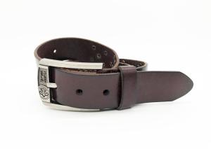 Quality 100 - 140cm Length Mens Leather Studded Belt Brown Color With Special Studs Patterns wholesale
