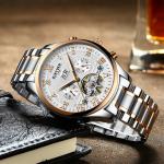 Wholesales China men steel automatic skeleton mechanical watch automatic watch