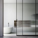 Bathroom Double Aluminum Sliding Glass Doors Soundproof 5mm+12A+5mm