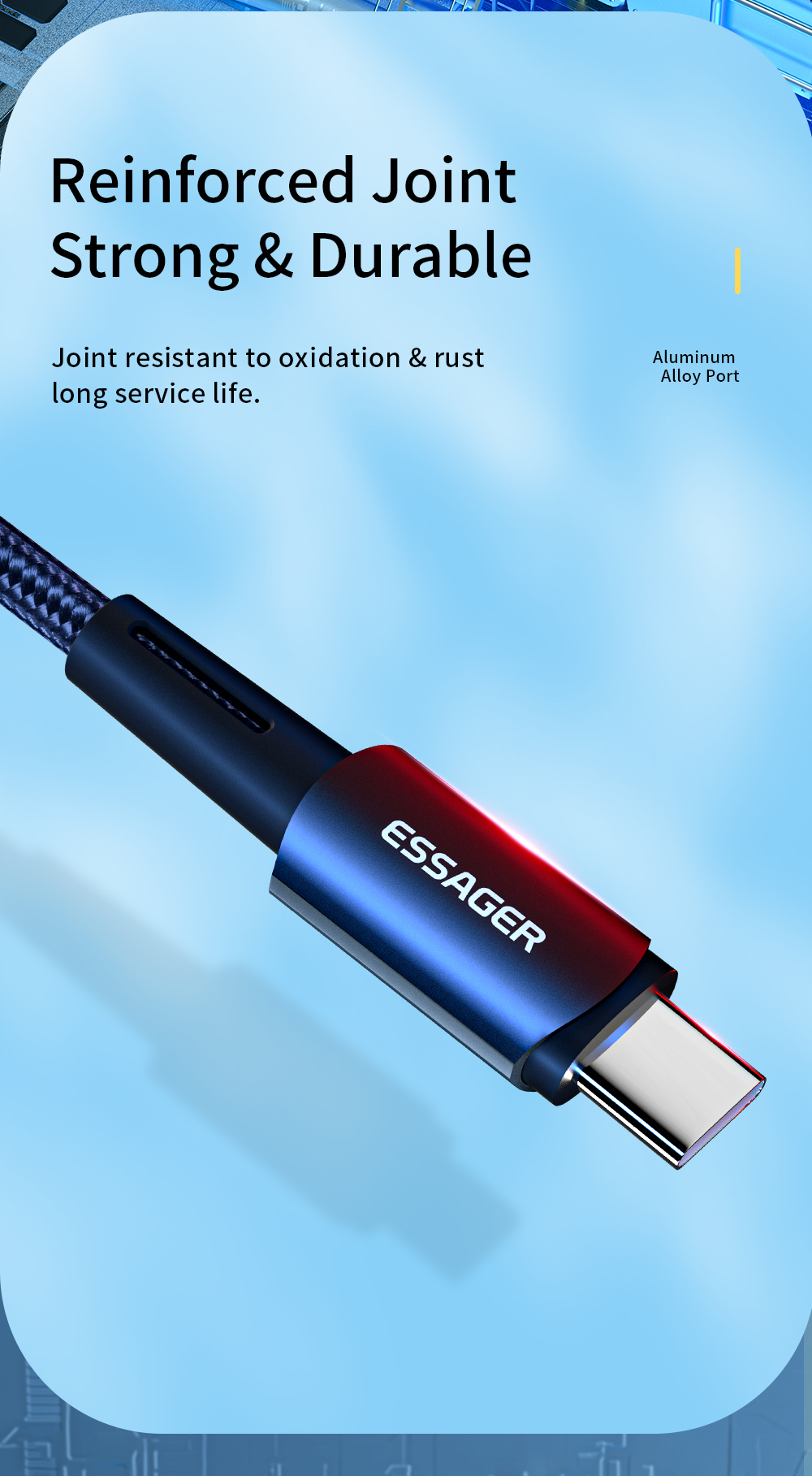 Essager Sunset Super Charge USB A To C Data Cable USB2.0 6A PD 66W