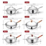 18/8 Stainless Steel Kitchen Non Stick Cooking Pot Wok With SS Lid