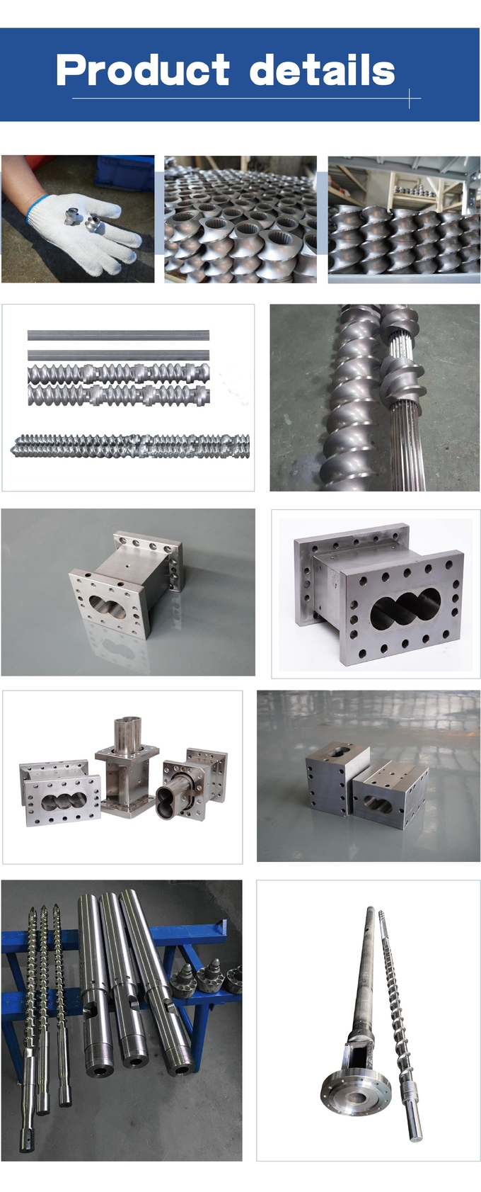 LD 56 / 56 Extruder Screw Segment Extruder Screw Element for High-Performance Plastic Extruder