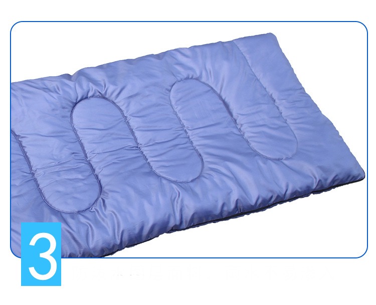 Blue Waterproof 190T Polyester Outdoor Mountain Sleeping Bag 210*75CM