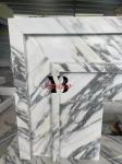 Villa Modern Design Carved Italian Arabescato Corchia White Marble Fireplace