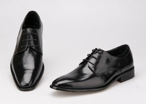 Quality Flats Men Formal Dress Shoes Black Genuine Leather Lace Up Shoes For Business Office wholesale