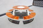 Commercial School Wood Outdoor Picnic Tables With Umbrella Hole