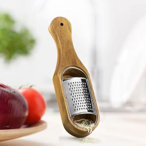 Quality Super Markets Acacia Wood Cheese Shredder with Non-Slip Bottom and Stainless Steel Grater wholesale