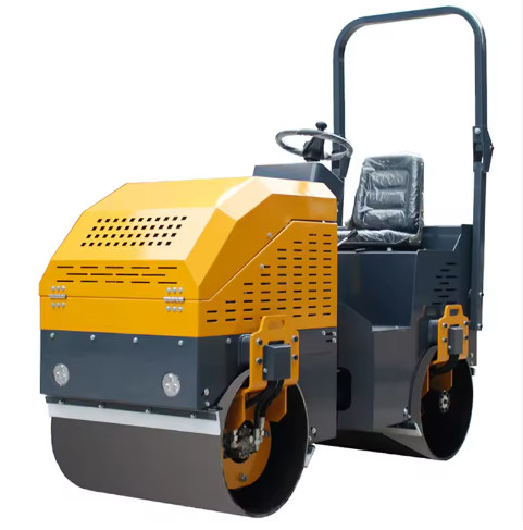 Yellow road rolling construction vehicleShantui SR12P-5 Single Drum 10ton Compactor Vibratory Mini Road Roller