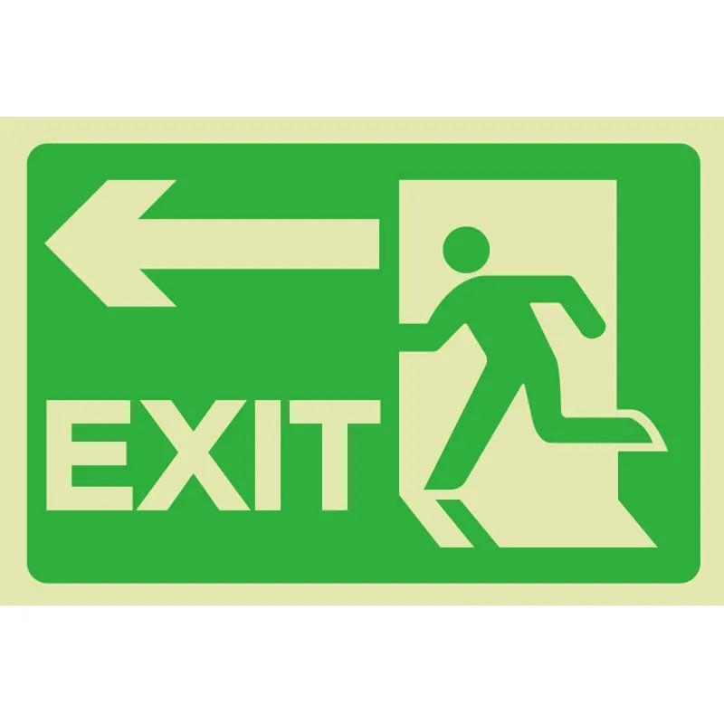 Glow In The Dark Exit Sign Green Mounting Hardware Included For Simple Installation