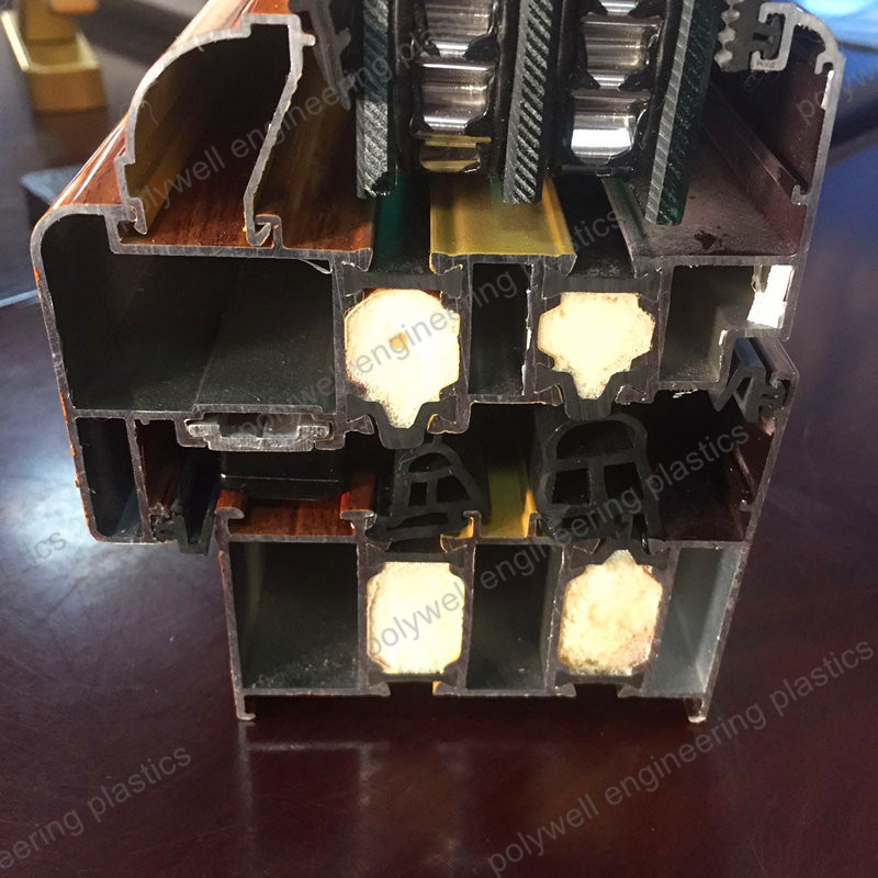 Extruding Polyamide 66 Material Thermal Barrier Tape With Customized Shape Used In Aluminum Window Profile
