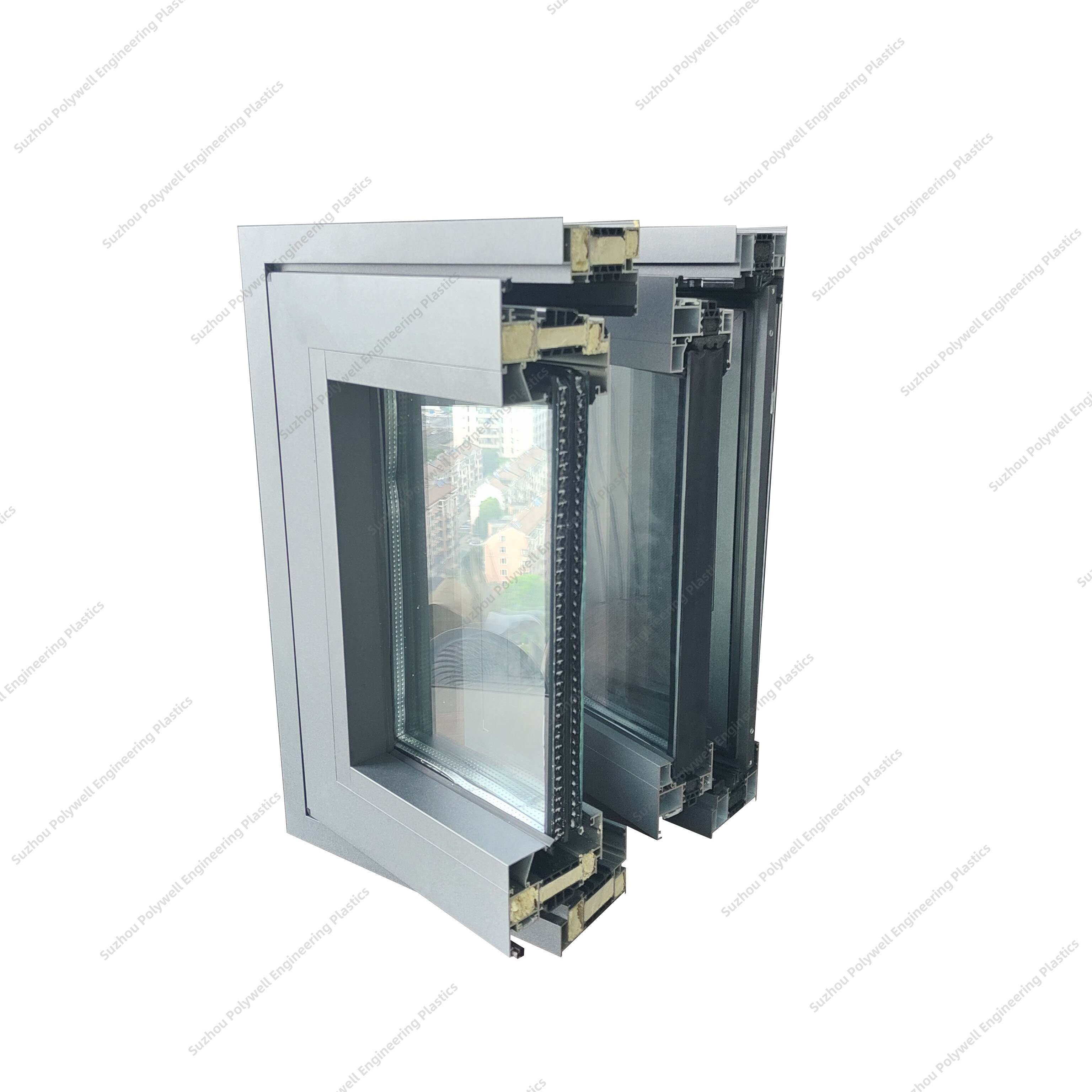 Aluminum Sliding Glass Heat Insulation Profile Window Thermal Broken Bridge Structure Profile