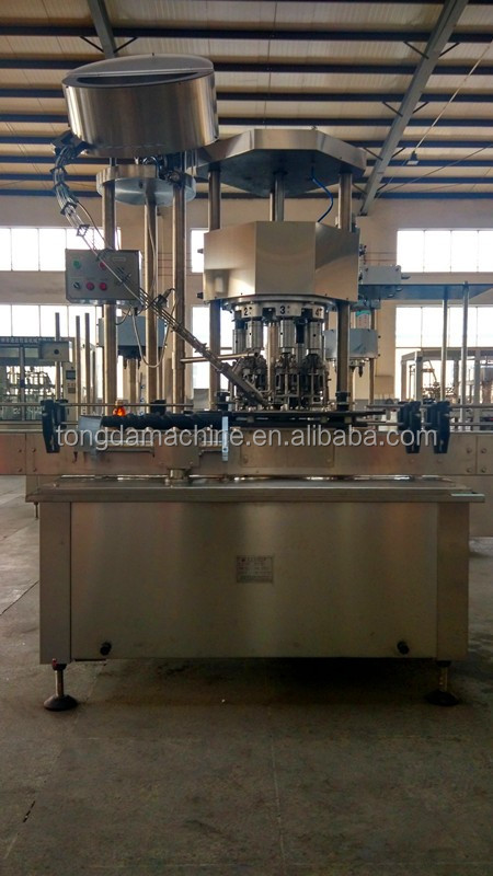 glass bottle aluminium cap sealing machine, small bottling plant, filling line liquid machine