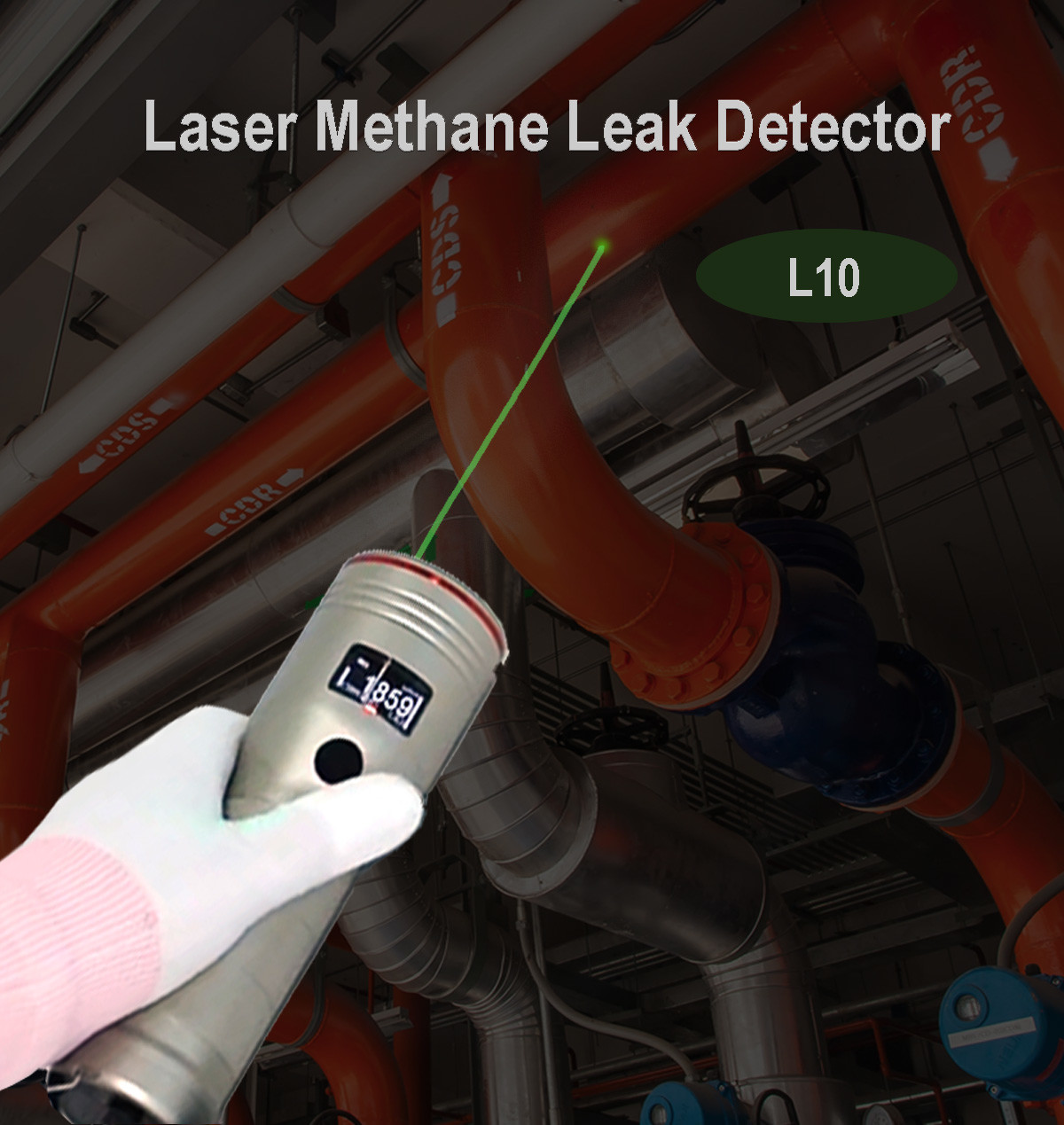 MS104K-L10 Zetron Remote Laser CH4 Methane Gas Leak Detector With 50 Meters Detect Distance
