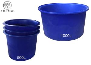 Quality Nestable Cylindrical Large Plastic Water Aquaculture Tubs For Water Storage 500L Polyethylene wholesale