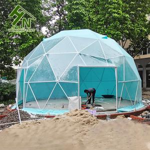 Quality Customized Size Colorful Dining Geodesic Dome Tent 13m Diameter wholesale