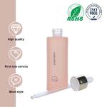 50ml White/Pink Cylindrical Frosted Glass Bottle With Silver/Red Dropper For