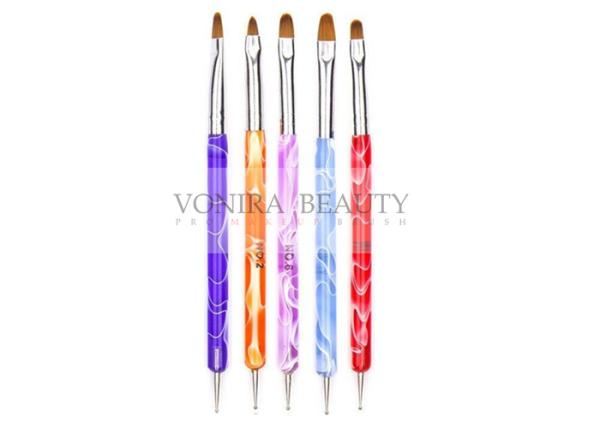 Dual Ended Acrylic Nail Design Brushes With UV Gel Rhinestone Nail Art Dotting