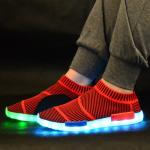 Street Dance Light Up Gym Shoes With Lights On The Bottom , Adults Neon Light Up