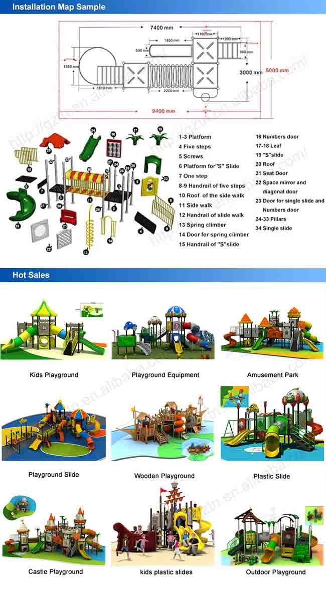 Durable Children Outdoor Plastic Playground Slide Multi - Functional