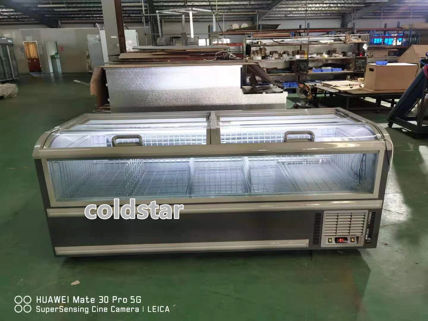 Supermarket Refrigerated Display Island Fresh Meat Freezer