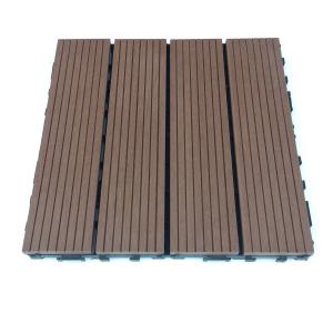 Quality Outdoor Woodgrain WPC Floor Tiles Decking Plank Click Flooring 300x300mm wholesale