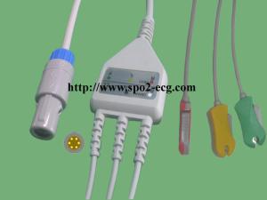 Quality PETAS ECG Lead Cable KMA160R 165R 260R Redel 6pin With Grabber And Snap wholesale