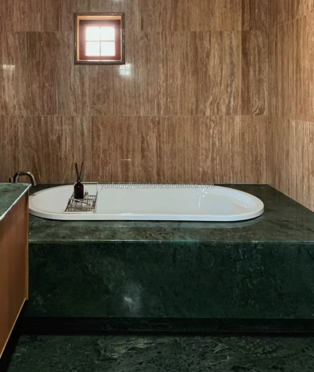 Calcite Dark Green Marble for Modern Design Villa Bathroom Sink and Dining Table