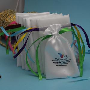 Quality Custom Satin Drawstring Bags , Drawstring Silk Jewelry Pouches For Hair Packing wholesale
